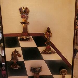 3D CHESSBOARD METAL ART SCULPTURE AND PAINTING BY Alex Kovacs Circa 1974